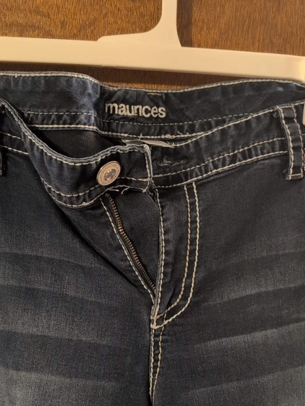 Maurices Women's Dark Indigo Skinny Jeans with Contrast Stitching